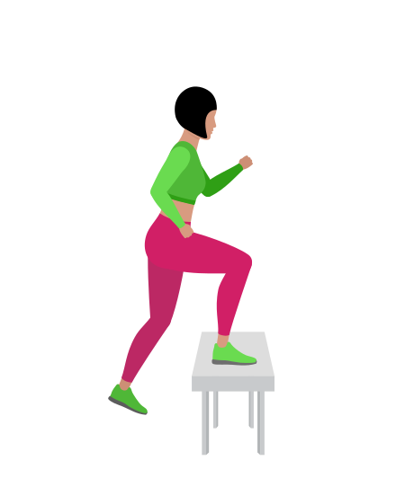 Step Up With Knee Drive