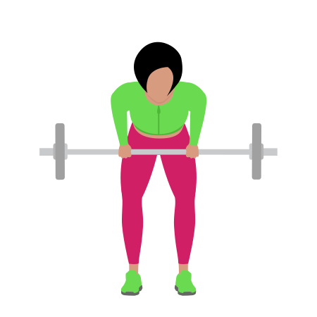 Barbell Bent Over Row Front View