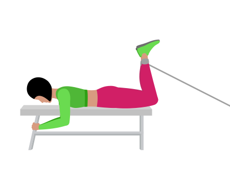 Cable Bench Lying Leg Curl
