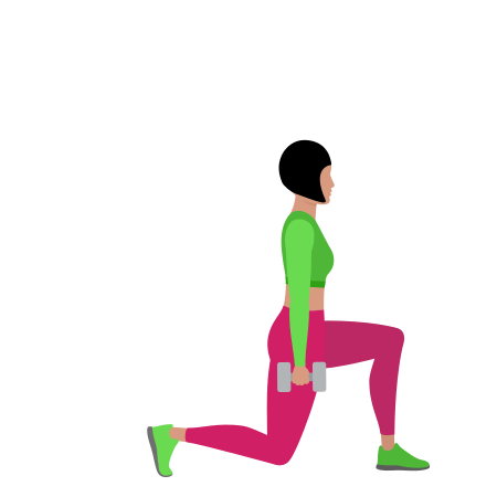 Dumbbell Left Leg Forward Lunge