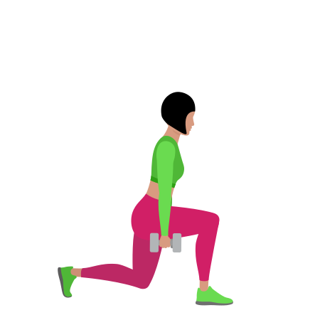 Dumbbell Left Leg Reverse Lunge