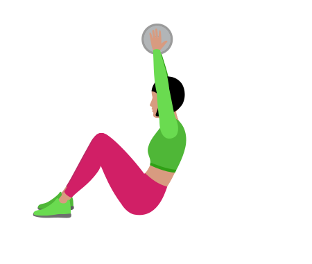 Dumbbell Overhead Weighted Sit Up