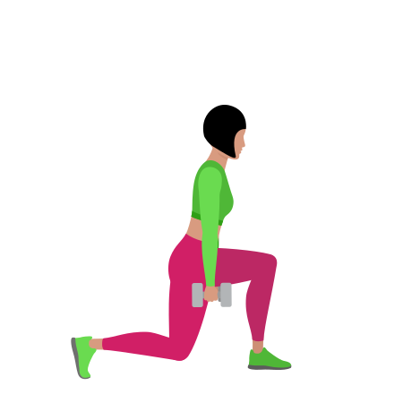 Dumbbell Right Leg Reverse Lunge