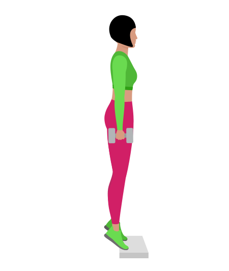 Dumbbell Standing Deficit Calf Raise