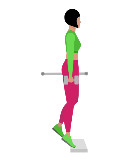 Dumbbell Standing Single Leg Deficit Calf Raise