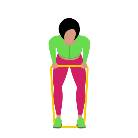 Resistance Band Bent Over Row Front View