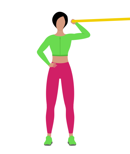 Resistance Band One Arm Overhead Bicep Curl