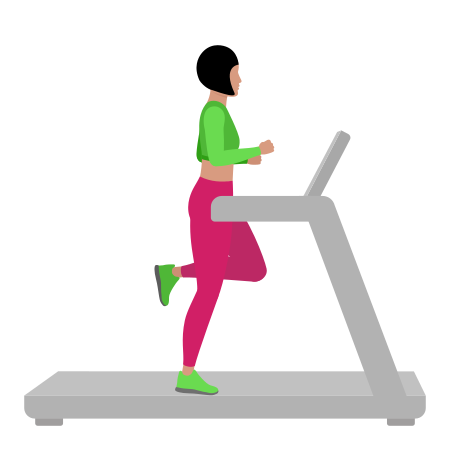 Woman Running On Treadmill