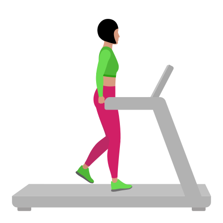 Woman Walking On Treadmill